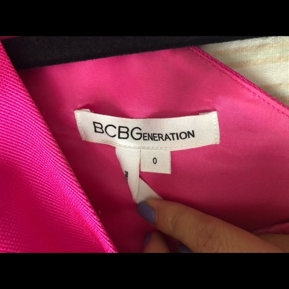 Hot Pink 1 Shoulder Dress - size 0 - Picture 3 of 5